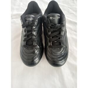 Champion Soccer Cleats Boys Youth Size 12 Black Silver Low Top Athletic Shoes